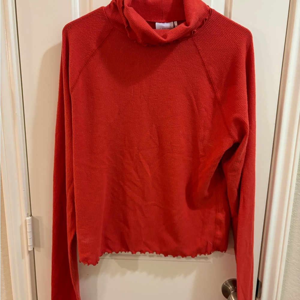 Women's Red Turtleneck Sweater